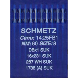 Schmetz Industrial Needles pack 10 Size 60/8, 16x231, DBX1 SUK, 287WH SUK, 1738A SUK
