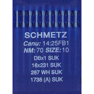 Schmetz Industrial Needles pack 10 Size 70/10, 16x231, DBX1 SUK, 287WH SUK, 1738A SUK