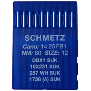 Schmetz Industrial Needles pack 10 Size 80/12, 16x231, DBX1 SUK, 287WH SUK, 1738A SUK