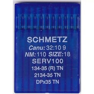 Schmetz Industrial Needles pack of 10 Size 110/18, 134-35 (R); 2134-35; DPx35; SERV100