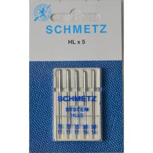 Schmetz Needle, High Speed HL x 5, Embroidery Size 75-90 Mix Pack of 5 Needles
