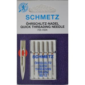Schmetz Machine Needle, Quick Threading, Size 80/12, Pack of 5 Needles