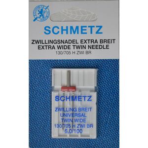 Schmetz Sewing Machine Needle, TWIN Extra Wide 6.0mm, 1 Needle, System 130/705H