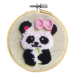 PIPPA THE PANDA Punch Needle Kit By Sew Easy, 10cm With Hoop, SE.NH001