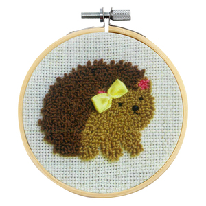 HEDDY THE HEDGEHOG Punch Needle Kit By Sew Easy, 10cm With Hoop, SE.NH002