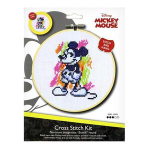 Disney MICKEY No Count Cross Stitch Kit With Hoop 15cm