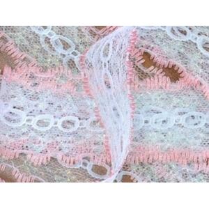 Apricot White 37mm Iridescent Feather Edge Eyelet Lace, 5m Pre-cut Pack