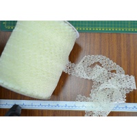 CREAM Uni-Trim Feather Edge Eyelet Lace, 37mm, Per 25 meters