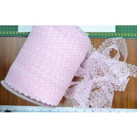 PINK Uni-Trim Feather Edge Eyelet Lace, 37mm Per 10 meters