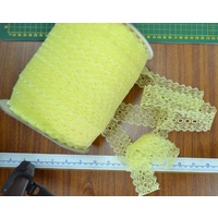 LEMON 37mm Feather Edge Eyelet Lace, Per metre