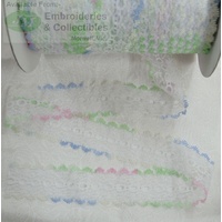 MULTICOLOUR Uni-Trim Feather Edge Eyelet Lace, 37mm x 200 Meter Roll