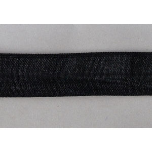 Fold-Over Elastic, Black 15mm wide per metre, aka Ribbon Elastic