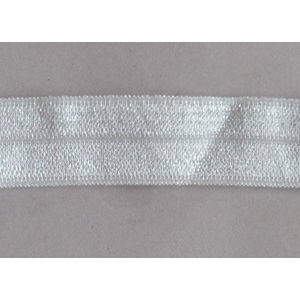 Fold-Over Elastic, White 15mm wide per metre, aka Ribbon Elastic