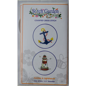 Stitch Garden Mini Counted Cross Stitch Kit, Anchor &amp; Lighthouse