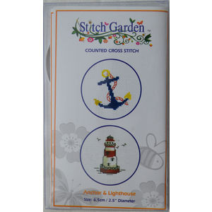 Stitch Garden Mini Counted Cross Stitch Kit, Anchor &amp; Lighthouse