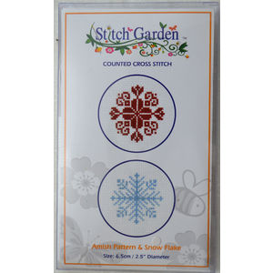 Stitch Garden Mini Counted Cross Stitch Kit, Amish Pattern &amp; Snow-Flake