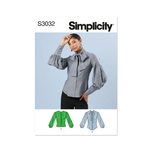 Simplicity Sewing Pattern S3032 Misses’ Blouses, K5 Sizes 8-16