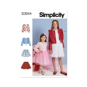 Simplicity Sewing Pattern S3044 Children’s & Girls’ Skirts, Jacket & Knit Top Sizes 3-6