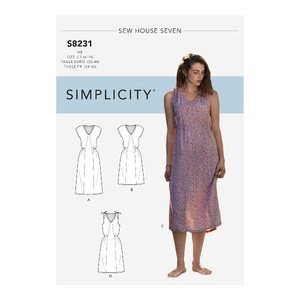 Simplicity Sewing Pattern 8231 Women&#39;s Dress in Two Lengths H5 Sz US 6-14