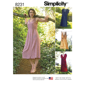 Simplicity Women's Pull-On Dress Sewing Pattern, 8981, H5