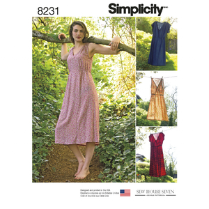 Simplicity Sewing Pattern 8231 Women&#39;s Dress in Two Lengths R5 Sz US 16 - 22
