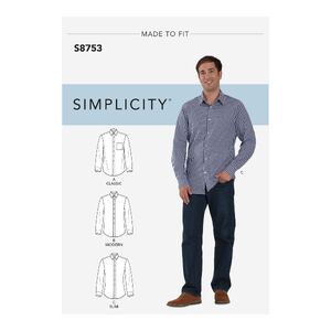 Simplicity Sewing Pattern 8753 Men&#39;s Classic, Modern and Slim Fit Shirt