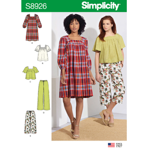 Simplicity Sewing Pattern S8926 Misses&#39; Dress, Tops &amp; Pants H5 Sizes 6-14