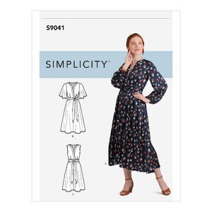 Simplicity Sewing Pattern S9041 Misses&#39; Front Tie Dress In Three Lengths