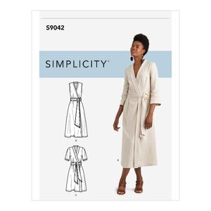 Simplicity Sewing Pattern S9042 Misses&#39; Wrap Dresses With Waist Tie U5 Sizes 16-24
