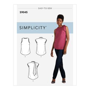 Simplicity Sewing Pattern S9045 Misses&#39; Tops With Optional Neck Ties