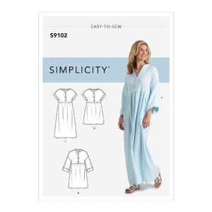 Simplicity Sewing Pattern S9102 Misses&#39; Caftan &amp; Dresses