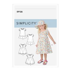 Simplicity Sewing Pattern S9126 Toddlers&#39; Dresses AA Sizes 1/2-1-2