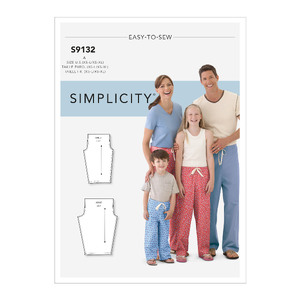 Simplicity Sewing Pattern S9132 Unisex Sleepwear Simplicity Sewing Pattern 9132