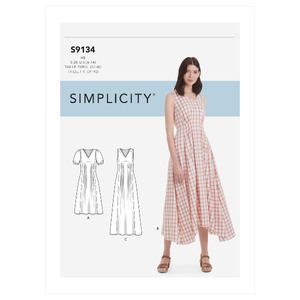 Simplicity Sewing Pattern S9134 Misses&#39; Released Pleat Dress Simplicity Sewing Pattern 9134