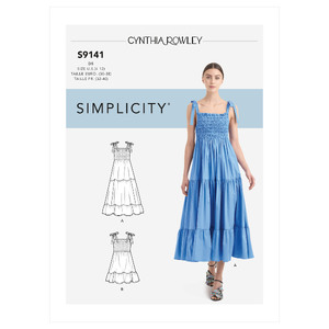 Simplicity Sewing Pattern S9141 Misses&#39; Dress With Shirred Bodice Simplicity Sewing Pattern 9141