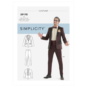 Simplicity Sewing Pattern S9170 Men&#39;s Tuxedo Costumes Simplicity Sewing Pattern 9170