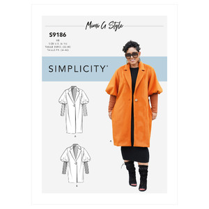 Simplicity Sewing Pattern S9186 Misses&#39; Coat &amp; Jacket Simplicity Sewing Pattern 9186