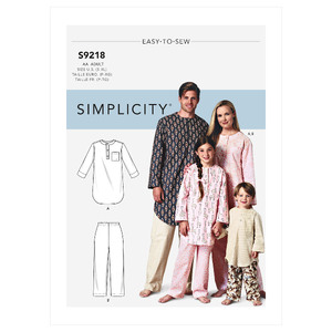 S9218 FAMILY TUNIC &amp; PANTS Simplicity Sewing Pattern 9218