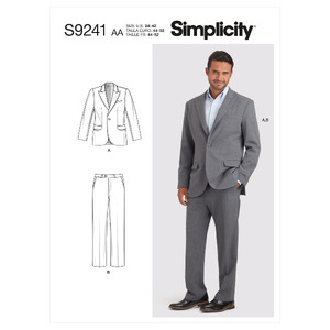 S9241 MEN&#39;S SUIT Simplicity Sewing Pattern 9241
