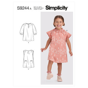 S9244 TODDLERS&#39; DRESSES Simplicity Sewing Pattern 9244