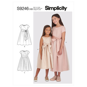 S9246 CHILD &amp; GIRL DRESSES Simplicity Sewing Pattern 9246 (SZ 7-14)