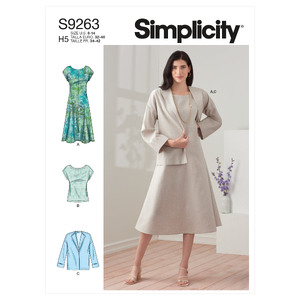 S9263 MISS DRESS, JACKET, TOP Simplicity Sewing Pattern 9263