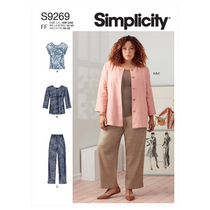 S9269 WOMEN JACKET, TOP, PANTS Simplicity Sewing Pattern 9269