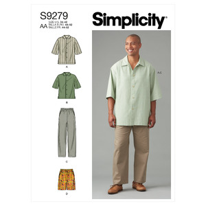 S9279 MEN SHIRT, PANT &amp; SHORTS Simplicity Sewing Pattern 9279