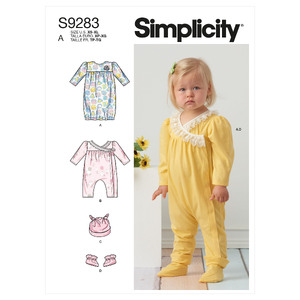S9283 INFANT GOWN &amp; JUMPSUIT Simplicity Sewing Pattern 9283