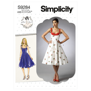S9284 MISSES&#39; SWEETHEART DRESS Simplicity Sewing Pattern 9284
