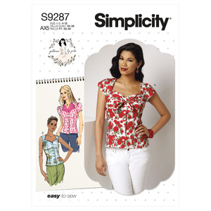 S9287 MISSES SWEETHEART BLOUSE Simplicity Sewing Pattern 9287