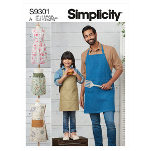 S9301 KIDS&#39; &amp; ADULTS&#39; APRONS Simplicity Sewing Pattern 9301