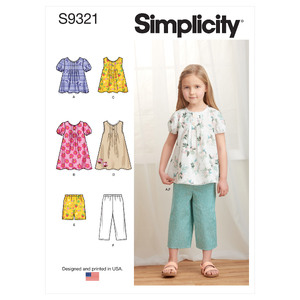S9321 CHILD &amp; GIRL SPORTSWEAR Simplicity Sewing Pattern 9321