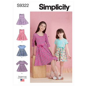 S9322 CHILD &amp; GIRL DRESS Simplicity Sewing Pattern 9322